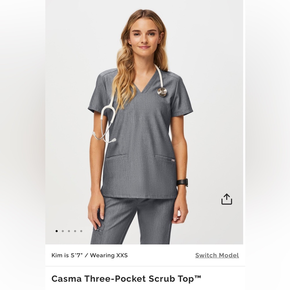 Figs casma three pocket scrub top size medium in graphite